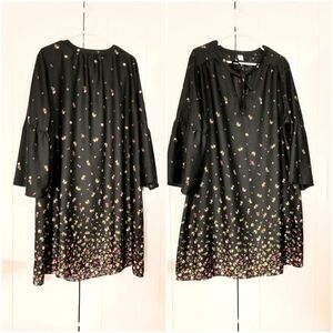 Old Navy Floral Black Dress , Vibrant colors, XXL